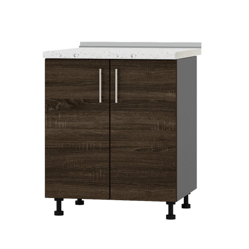 Кухонний модуль під мийку Оптіма Низ Н84-700 Антрацит/Дуб Сонома Трюфель (без стільниці) 700х461х820 мм (DTM-072357), фото 1