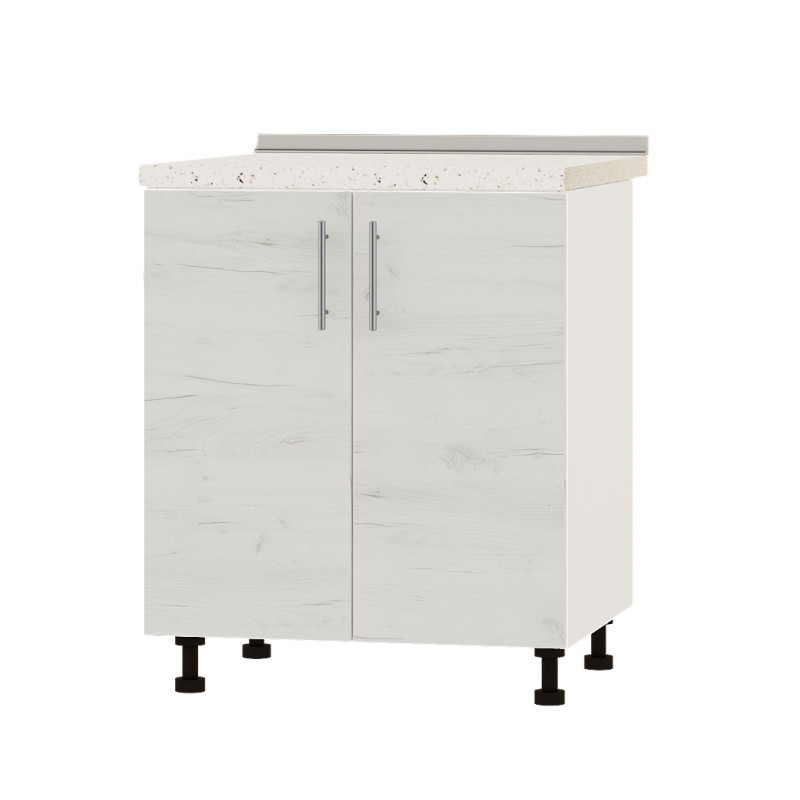 Кухонний модуль під мийку Оптіма Низ Н84-700 Білий/Дуб Крафт Білий (без стільниці) 700х461х820 мм (DTM-072361), фото 1