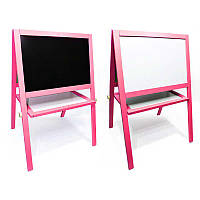 Гр Мольберт вел. (1) магнітний, рожевий, "ІГРУША" / Дошка ш60 * в40см, Підставка ш100 * в65см / Одна сторона