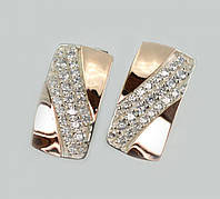 Сережки срібні з золотом