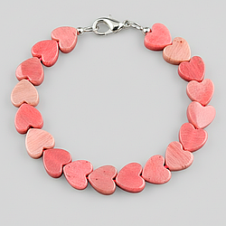 Родоніт Орлець 6х6 браслет сердечка, 0383ТР