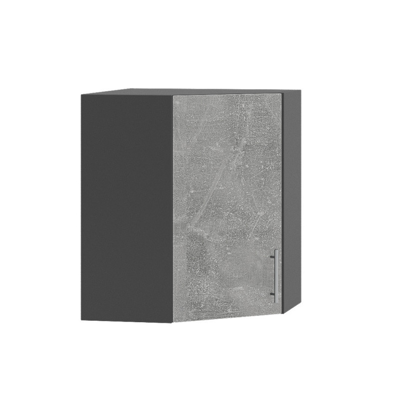 Кухонний модуль кутовий Оптіма Верх В17-600 Антрацит/Бетон 600х600х720 мм (DTM-072418), фото 1