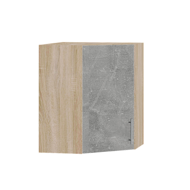 Кухонний модуль кутовий Оптіма Верх В17-600 Дуб Сонома/Бетон 600х600х720 мм (DTM-072439), фото 1