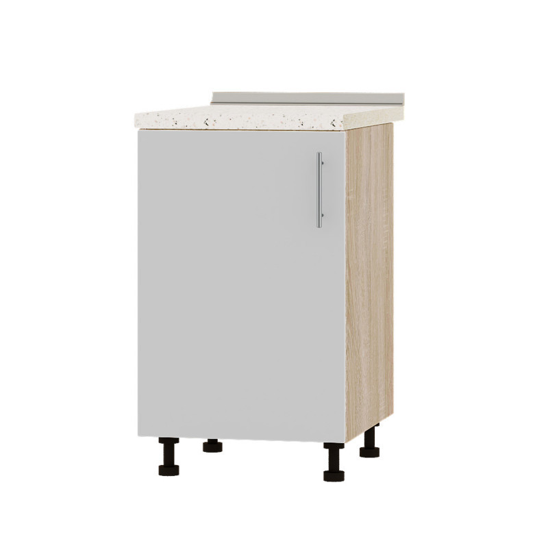 Кухонний модуль Оптіма Низ Н83-500 Дуб Сонома/Німфея Альба (Білий) (без стільниці) 500х461х820 мм (DTM-072459), фото 1