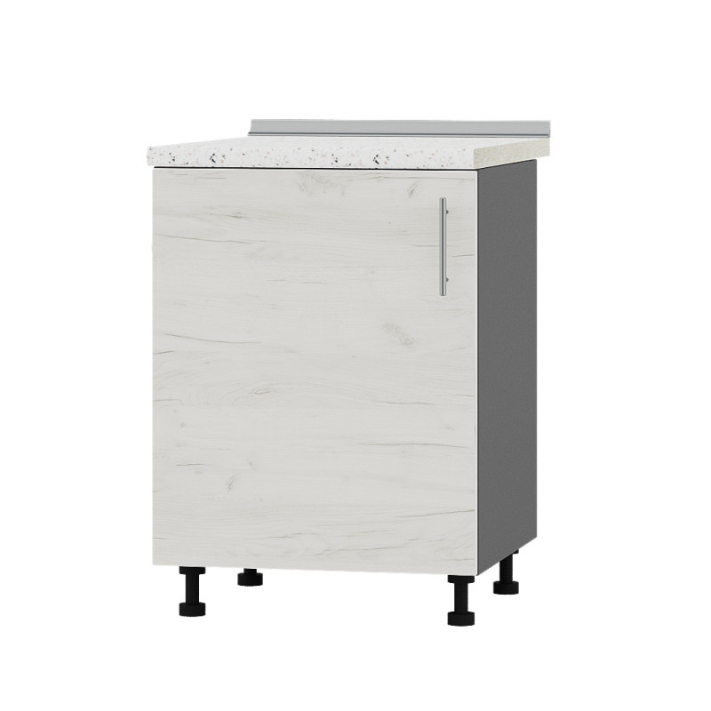 Кухонний модуль Оптіма Низ Н83-600 Антрацит/Дуб Крафт Білий (без стільниці) 600х461х820 мм (DTM-072462), фото 1