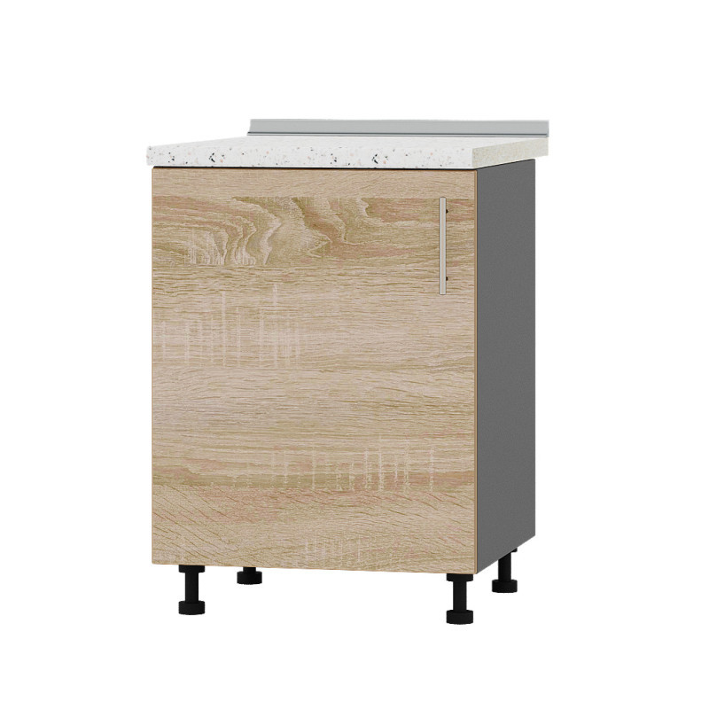 Кухонний модуль Оптіма Низ Н83-600 Антрацит/Дуб Сонома (без стільниці) 600х461х820 мм (DTM-072464), фото 1