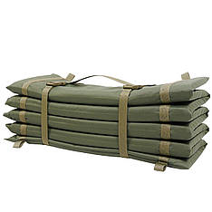 Розкладний каремат хакі посилений (20мм+стропа) К-2