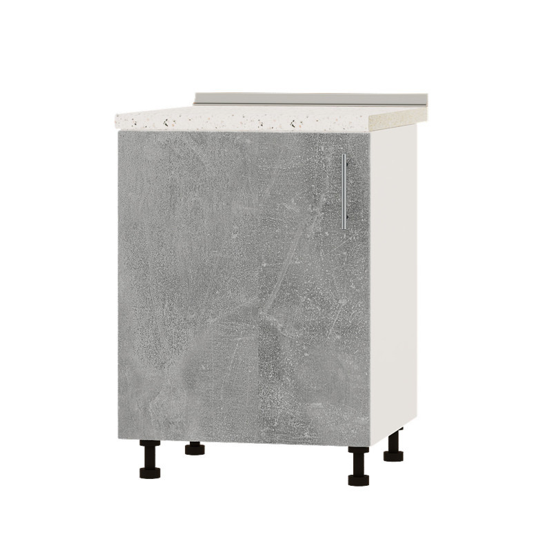 Кухонний модуль Оптіма Низ Н83-600 Білий/Бетон (без стільниці) 600х461х820 мм (DTM-072468), фото 1