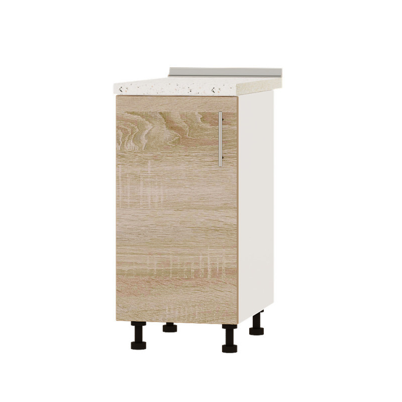 Кухонний модуль Оптіма Низ Н83-400 Білий/Дуб Сонома (без стільниці) 400х461х820 мм (DTM-072487), фото 1