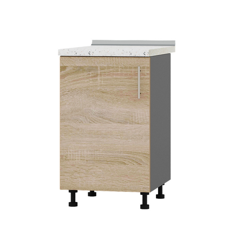 Кухонний модуль Оптіма Низ Н83-500 Антрацит/Дуб Сонома (без стільниці) 500х461х820 мм (DTM-072529), фото 1