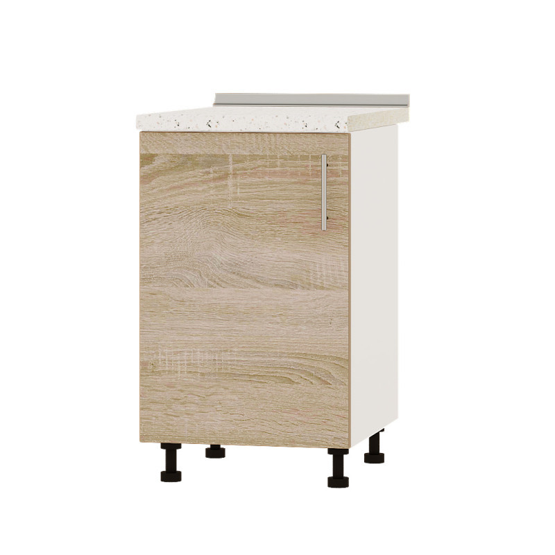 Кухонний модуль Оптіма Низ Н83-500 Білий/Дуб Сонома (без стільниці) 500х461х820 мм (DTM-072536), фото 1