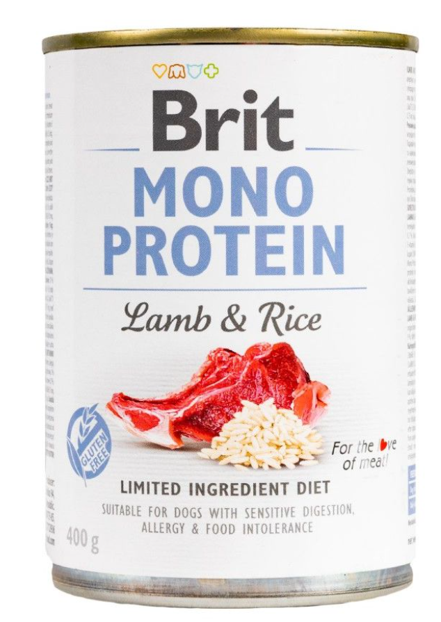 Brit Mono Protein 400 г  консерва для собак (ягня і рис)