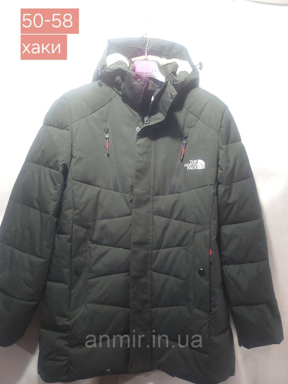 Куртка зимова чоловіча з капюшоном TNF норма 50-58, колір хакі