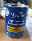 Ґрунт-емаль акрилова 3 в 1 Anticor Aqua Maxima Біла глянцева 0.9 кг - адгезійна ґрунтовка, захист від корозії та фінішна емаль, фото 2