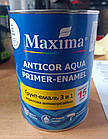 Ґрунт-емаль акрилова 3 в 1 Anticor Aqua Maxima Біла глянцева 0.9 кг - адгезійна ґрунтовка, захист від корозії та фінішна емаль, фото 6