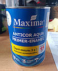 Ґрунт-емаль акрилова 3 в 1 Anticor Aqua Maxima Біла глянцева 0.9 кг - адгезійна ґрунтовка, захист від корозії та фінішна емаль, фото 7