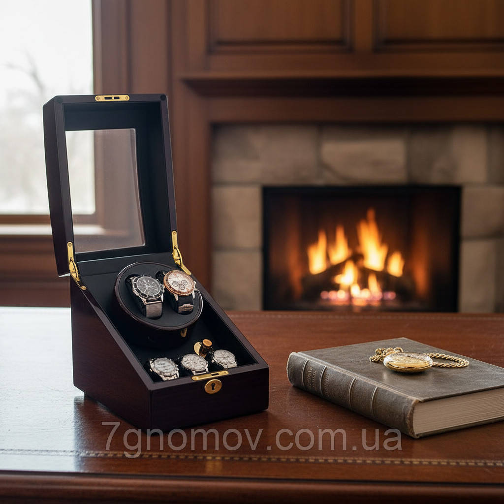 Шкатулка для підзаводу годинників, тайммувер для 2-х годинників Rothenschild 3024EB-F-5