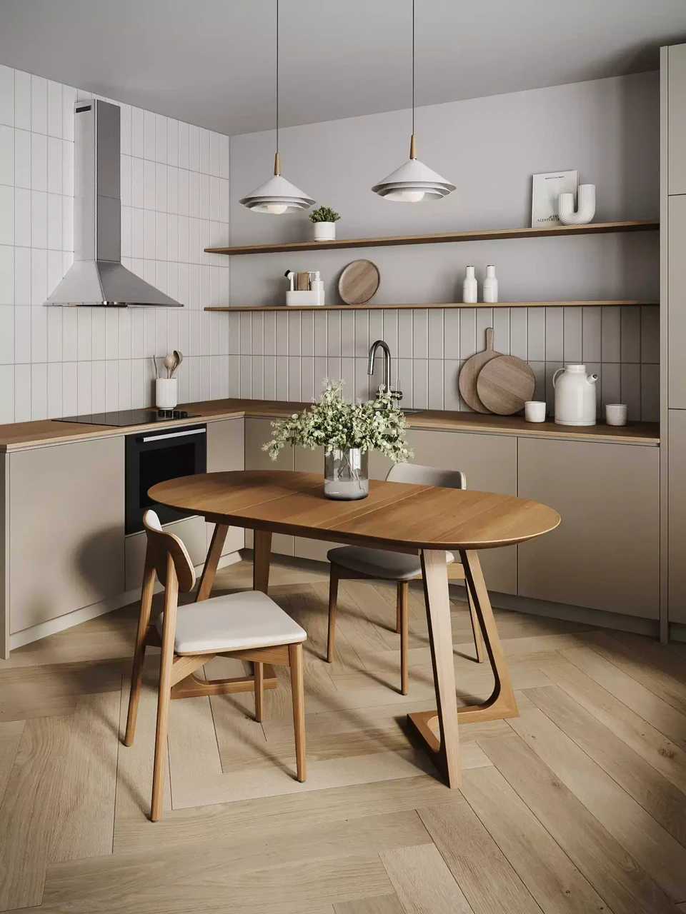 Розсувний овальний стіл "Таті" з масиву ясен, фото 1