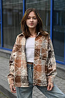 Підліткова сорочка oversize з кашеміру унісекс, турецька тканина, мармуровий окрас, розміри 146–170