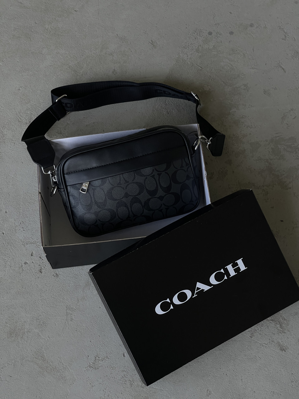 Сумка чоловіча Coach чорний, фото 1