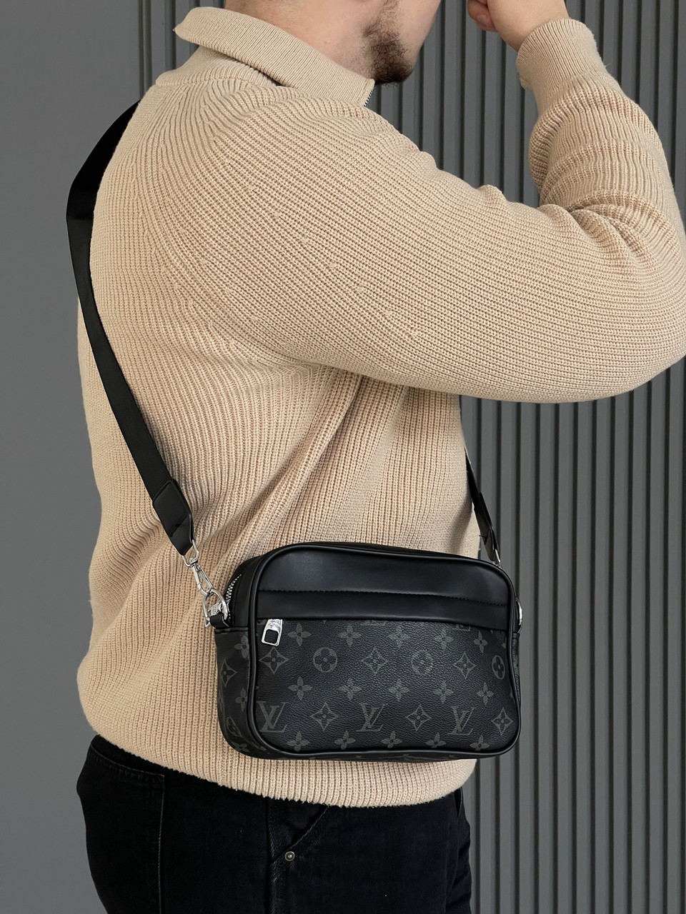 Сумка чоловіча LV чорний, фото 1