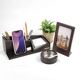 Настільний набір для керівника "Desk Set" з натурального дерева | Оригінальний подарунок