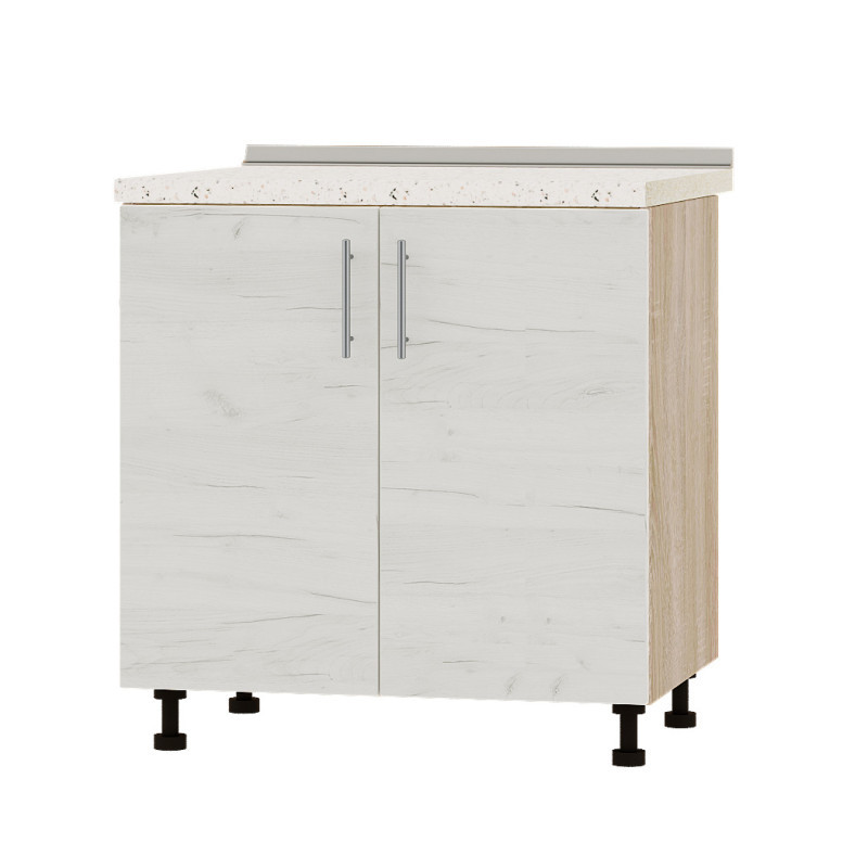 Кухонний модуль під мийку Оптіма Низ Н84-800 Дуб Сонома/Дуб Крафт Білий (без стільниці) 800х461х820 мм (DTM-072154), фото 1