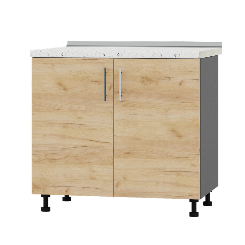 Кухонний модуль під мийку Оптіма Низ Н84-900 Антрацит/Дуб Крафт Золотий (без стільниці) 900х461х820 мм (DTM-072162), фото 1