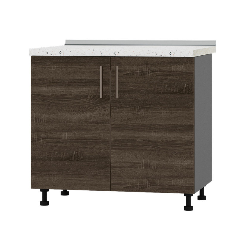 Кухонний модуль під мийку Оптіма Низ Н84-900 Антрацит/Дуб Сонома Трюфель (без стільниці) 900х461х820 мм (DTM-072164), фото 1