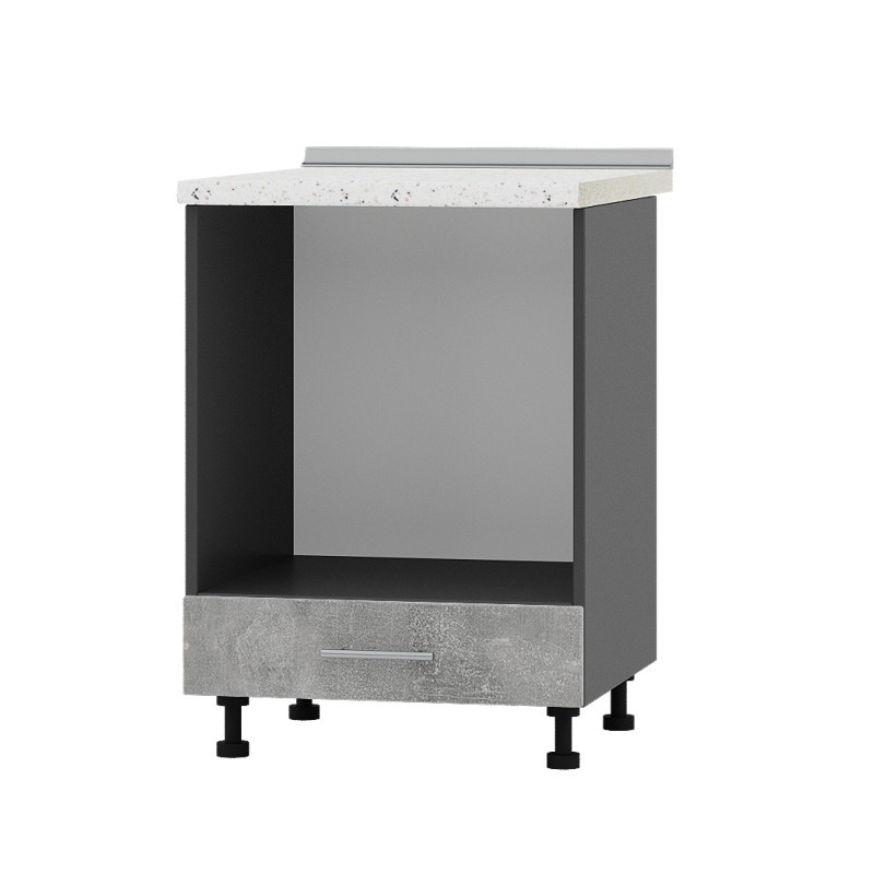 Кухонний модуль під духовку Оптіма Низ Н85-600 Антрацит/Бетон (без стільниці) 600х461х820 мм (DTM-072181), фото 1