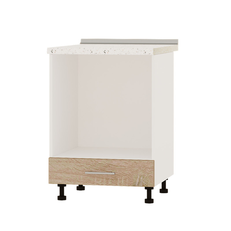 Кухонний модуль під духовку Оптіма Низ Н85-600 Білий/Дуб Сонома (без стільниці) 600х461х820 мм (DTM-072191), фото 1