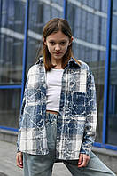 Підліткова сорочка oversize з кашеміру унісекс, турецька тканина, мармуровий окрас, розміри 146–170