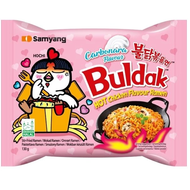 Локшина гостра з куркою в соусі карбонара Samyang 130г.