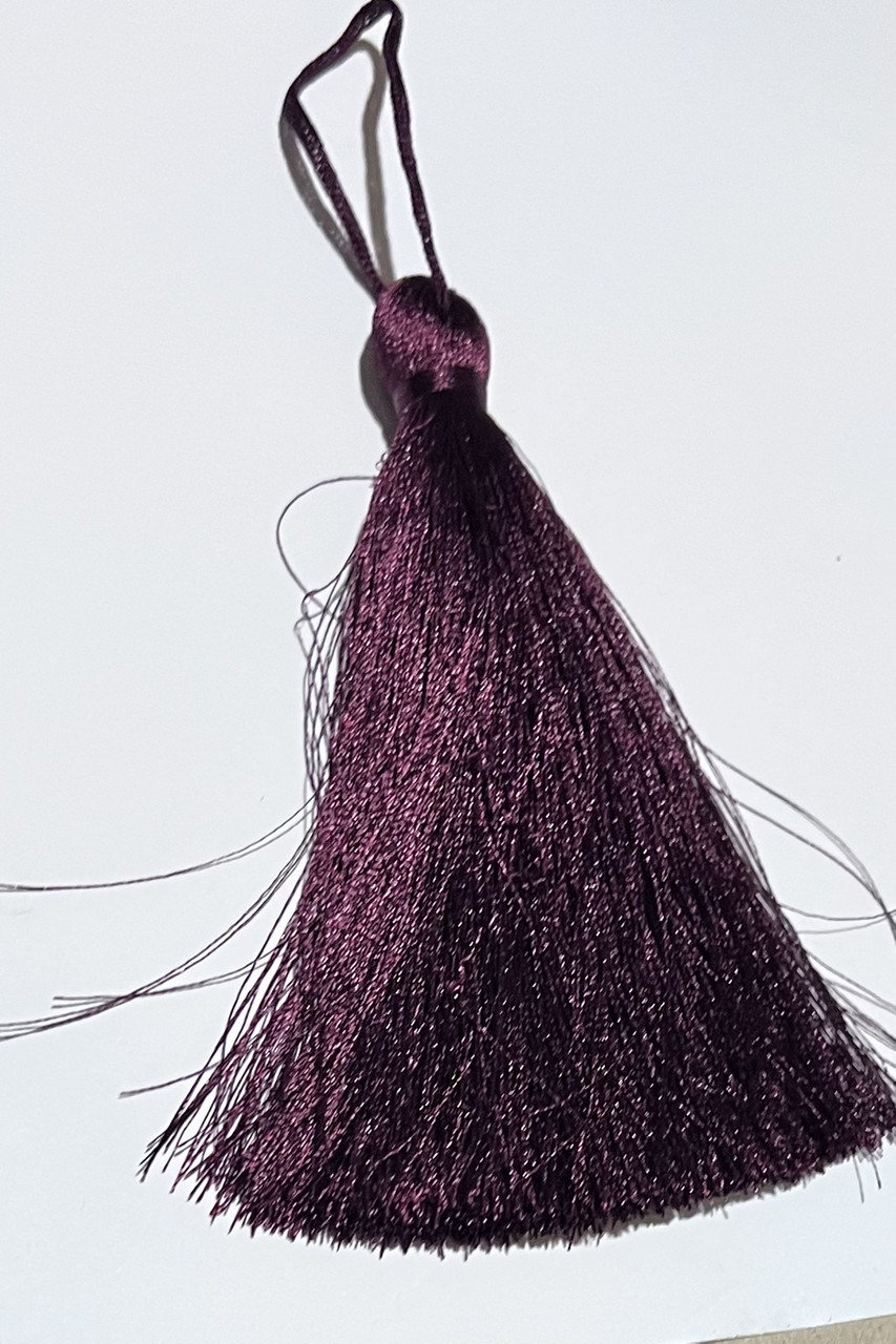 Кисти шелковые декоративные ( 1 шт ) Китиця декоративна велика 10 см фіолетова темна, слива 0193