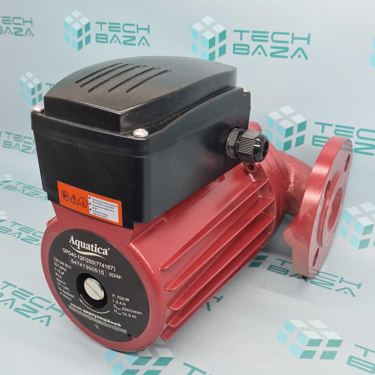 Насос циркуляційний фланцевий AQUATICA 0.7 кВт Hmax 12.3 м Qmax 220л/хв DN40 250мм + відповідь фланець(774167)