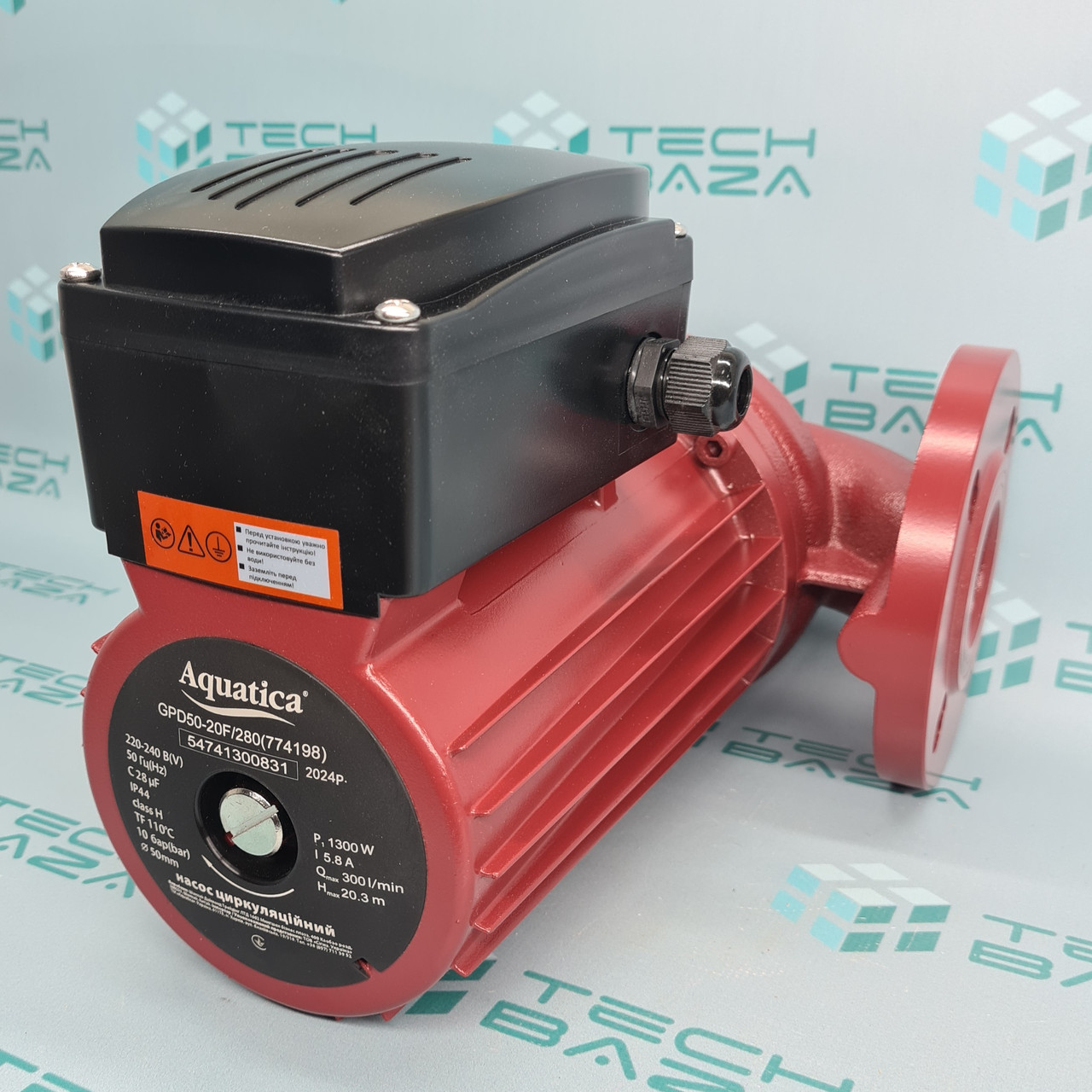 Насос циркуляційний фланцевий AQUATICA 1.3 кВт Hmax 20.3 м Qmax 300л/хв DN50 280мм + відповідь фланець(774198)