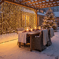 Світлодіодна гірлянда-штора LightZone 100 LED 12.2 м тепле біле світло з пультом