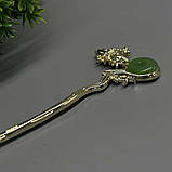 Металева заколка в азійському стилі для волосся Дракон золотий, фото 2
