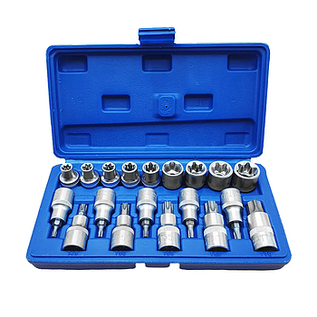 Набір головок та біт Torx E10-E24 1/2" 19 од. Falon-Tech FT2219