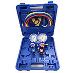 Манометр для фреона Value VMG-2 R134a шланги 1.5м, двухвентильный с автомуфтами