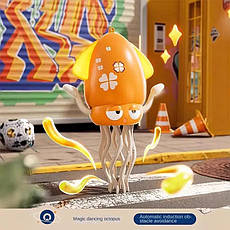 Інтерактивна іграшка Танцюючий рухливий кальмар з музикою та підсвічуванням "Dance Squid" DT-505, жовтий, фото 4