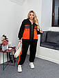 Костюм двійка спорт Модель: 774-940 Колір: чорний + бузковий, коричневий + бежевий, чорний + оранжевий, фото 8