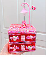 Набір для прикраси DIY в Корейському стилі з шухлядками та ліхтариком Hello Kitty з пастою-клеєм, фігурками та декором Kawaii