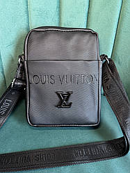 Чоловіча сумка чорна , барсетка чоловіча  L0uis Vuiton, сумка через плече, сумка для чоловіків