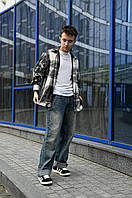 Підліткова сорочка oversize з кашеміру унісекс, турецька тканина, мармуровий окрас, розміри 146–170