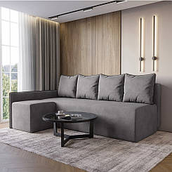 Кутовий диван ортопедичний iSmart MORRO єврокнижка 198x140 см (матрац Light) сірий Laura 33 (ISM-051305)