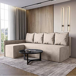 Кутовий диван ортопедичний iSmart MORRO єврокнижка 198x140 см (матрац Gold) світло-бежевий Laura 2 (ISM-051316)