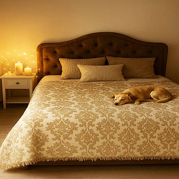 Плед бавовняний Sarar Battaniye з бахромою 17154В