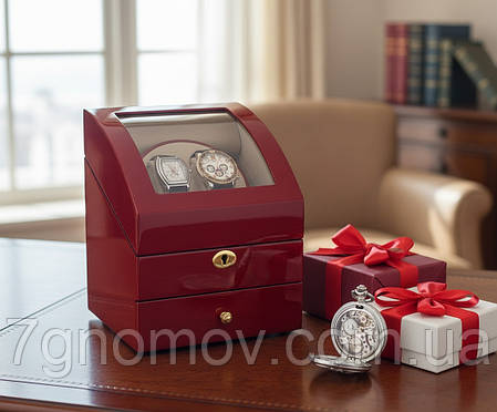 Шкатулка для підзаводу годинників, тайммувер для 2-х годинників Rothenschild RS-721-CC, фото 1