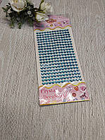 Стрази самоклеючі 6мм Блакитні ( 260 шт на планшетці),